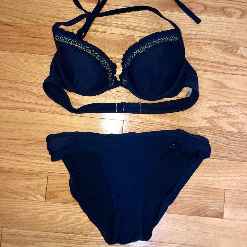 Aerie padded bikini set in royal blue